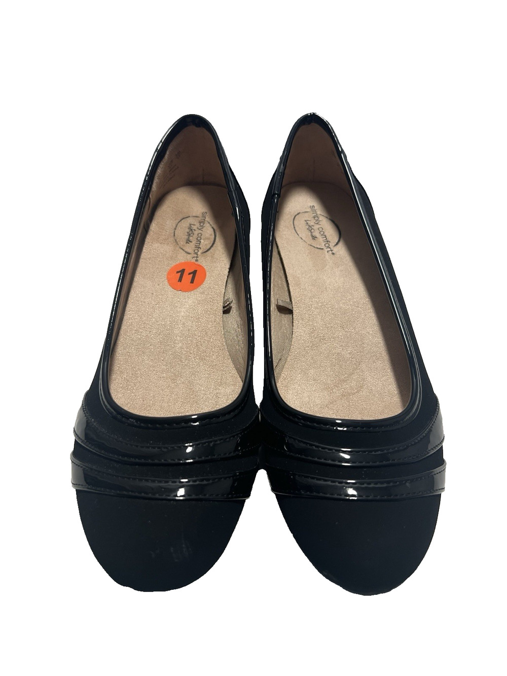LifeStride Simply Comfort Women's Black Ballet Flats Patent Leather Size 11